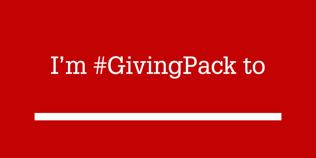 GIF with various sentences about why one is supporting Day of Giving that eventually says NC State Day of Giving 03.24.21 Hashtag Giving Pack
