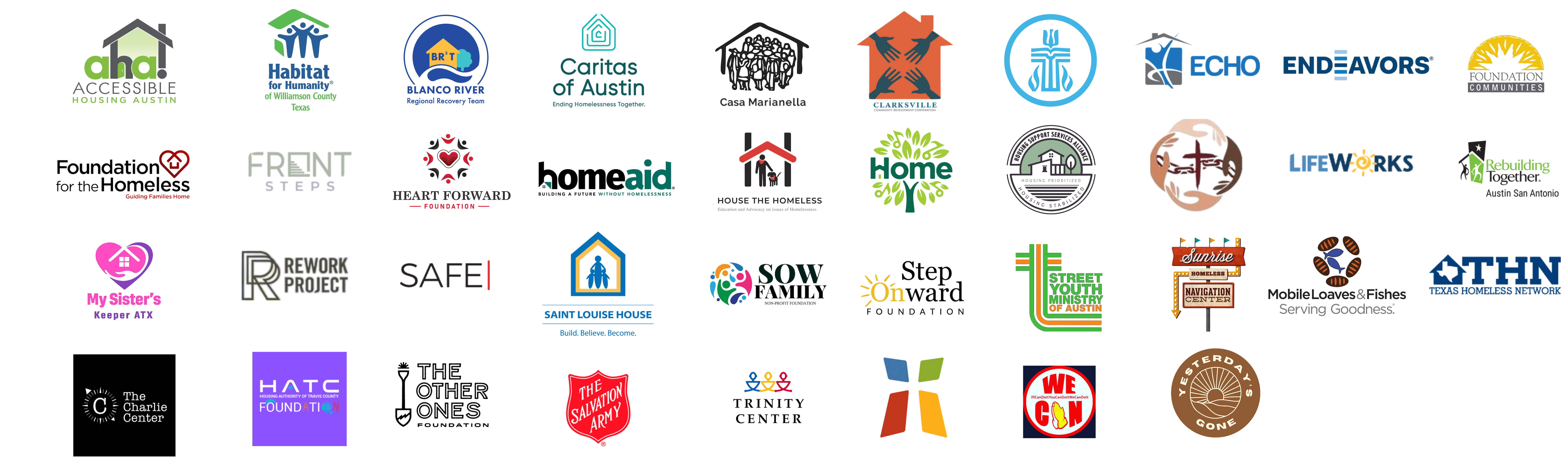 Amplify Home participating nonprofit logos